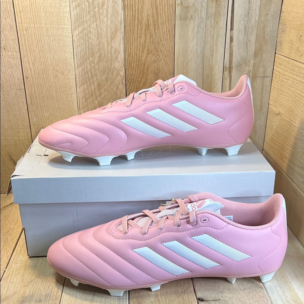 adidas Pink Goletto VIII FG Soccer Cleats with White Stripes NWT